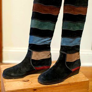 Vintage Stripe Suede SONIA RYKIEL BOOTS